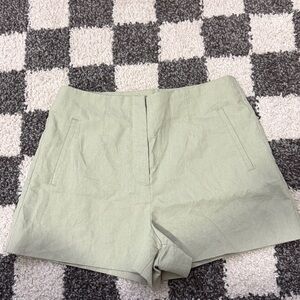 ZARA Cream Linen-Blend Tailored Pants